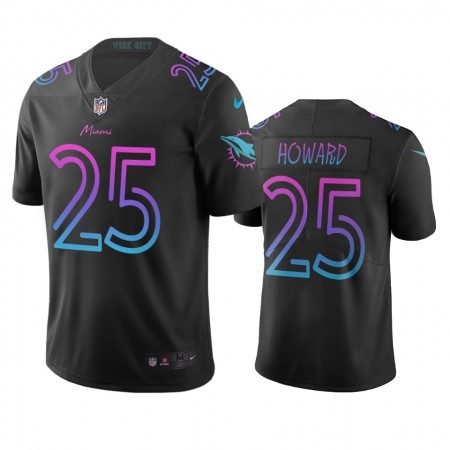 Tröjor Miami Dolphins Xavien Howard 25 Svart City Edition Vapor Limited - Män